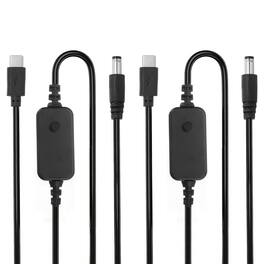 Unique Bargains - 2pcs USB-C to DC PD Adapter, 1.18m/3.9ft, 5V-20V PD Trigger Cable for Tablets, LED, Lamps, Routers, Laptop, Speaker - Black