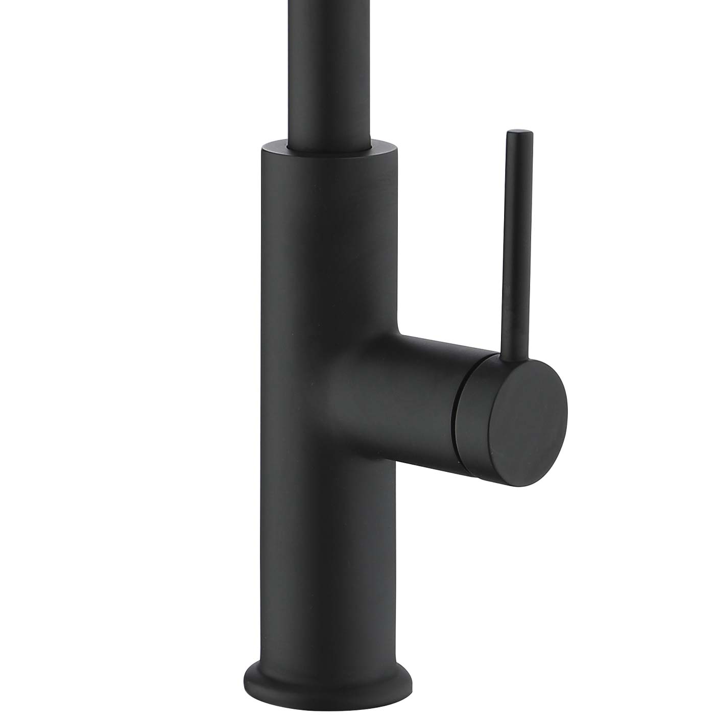 Angle. Siljoy - DAX Single Handle Pull Down Kitchen Faucet Matt Black Finish - Matte Black.