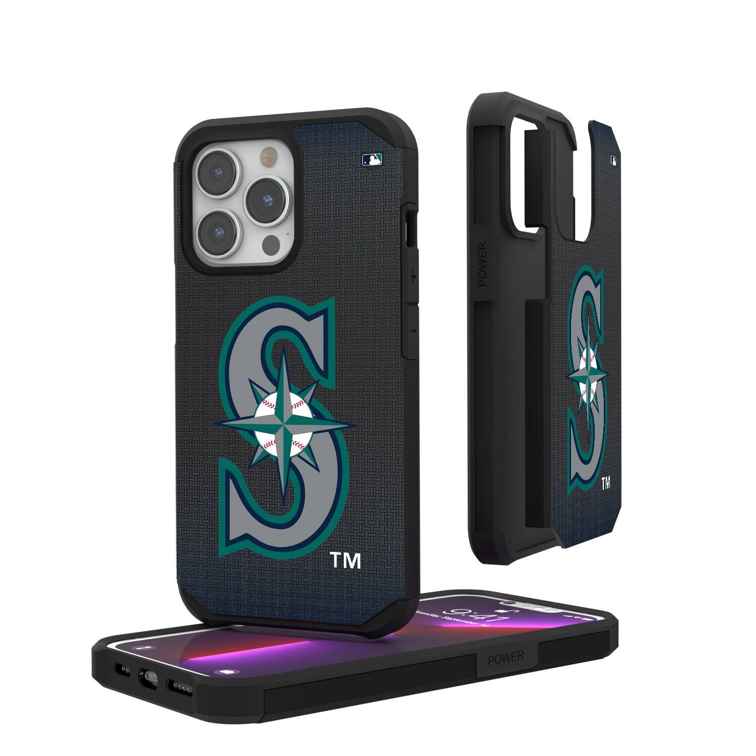 Keyscaper - MLB - Seattle Mariners Linen Logo iPhone Rugged Case - 15 Pro - Black price history on PriceWatchPro