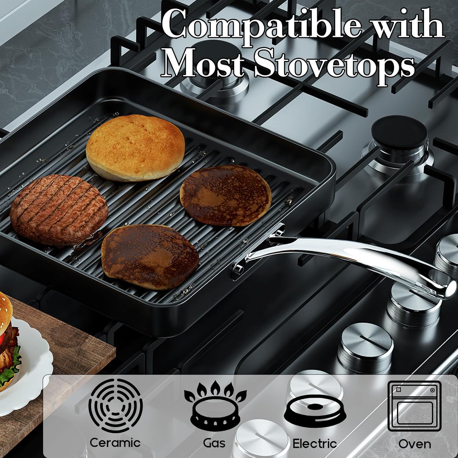 Compatible with Most Stovetops  
Ceramic  
Gas  
Electric  
Oven