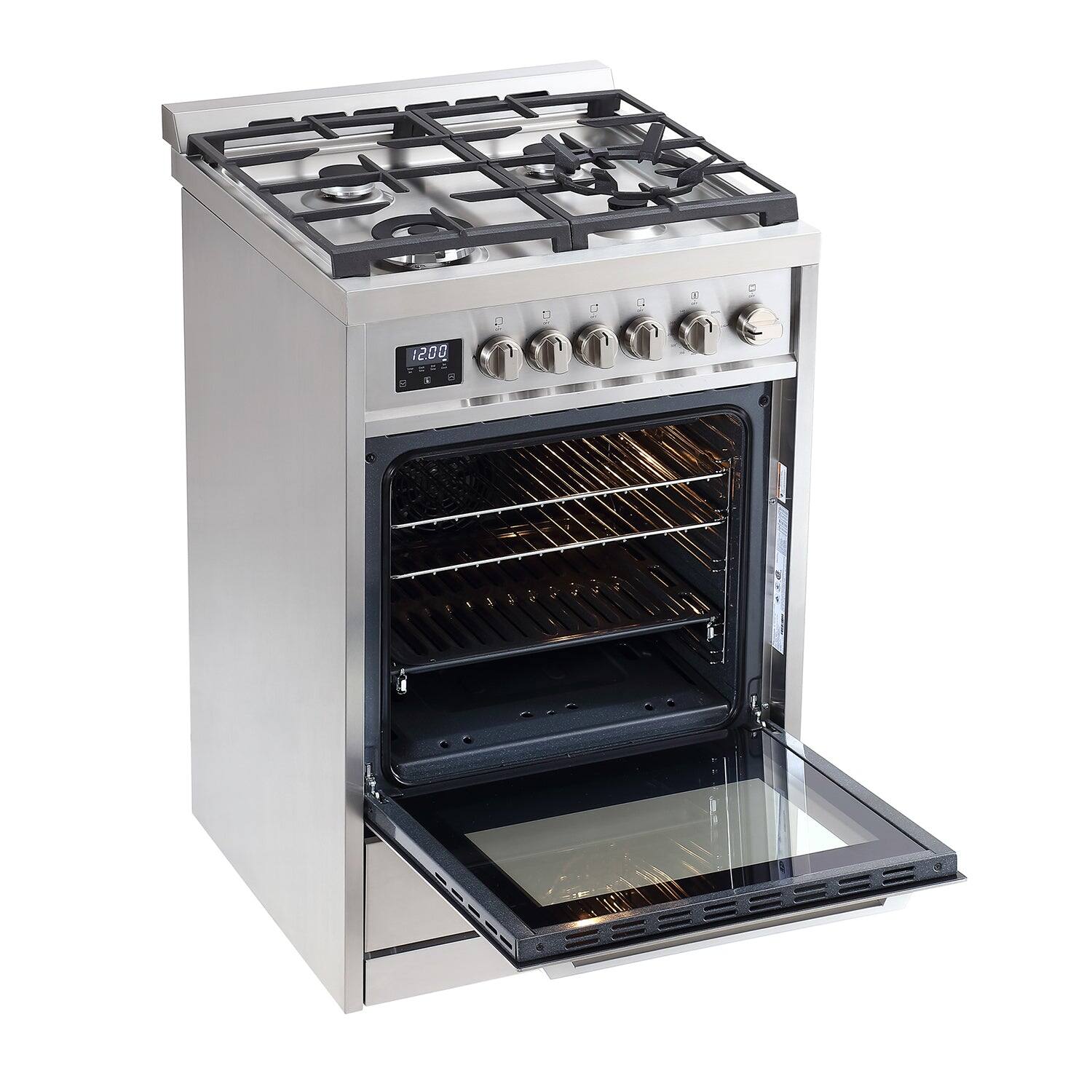 Back. Rangaire - Rangaire 24" Gas Range Convection Oven Freestanding Stainless Steel RRG241TS - Stainless steel.