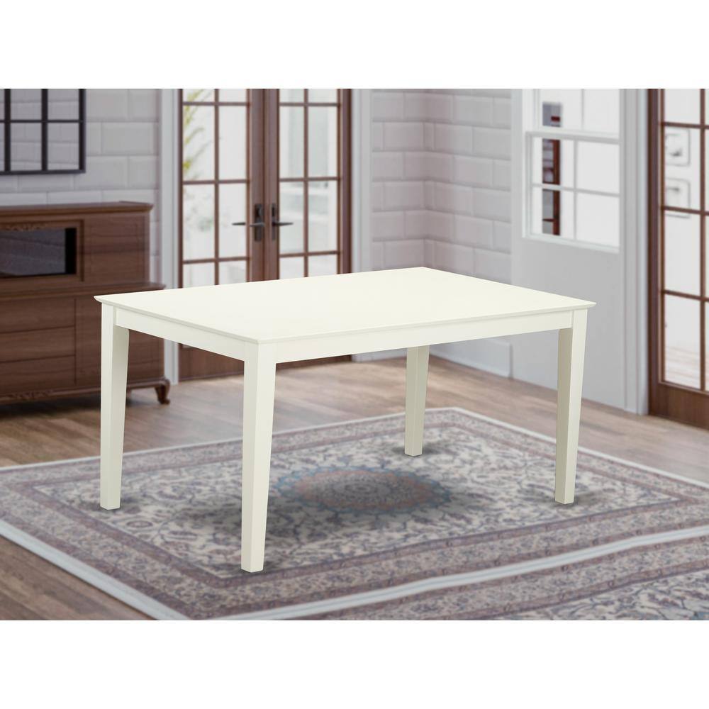 Angle. East West Furniture - Dining Table Linen White - Brown.