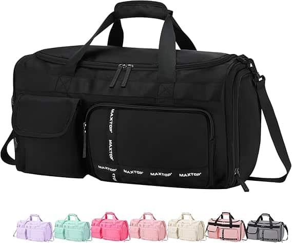 Vulpecula Spade - Gym Bag for Women Men Travel Duffle Bag Large Capacity Carry On Weekender Overnight Bag - Black