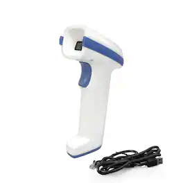 Ambir Technology Inc - AMBIR BR112 Healthcare Barcode Scanner – USB Powered, Corded, 800x600 Pixel Resolution, Compatible with Windows, Mac, Li - White and Blue