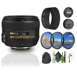 Nikon - AF-S NIKKOR 50mm f/1.4G Auto Focus Lens (2180) Bundle (International Version)