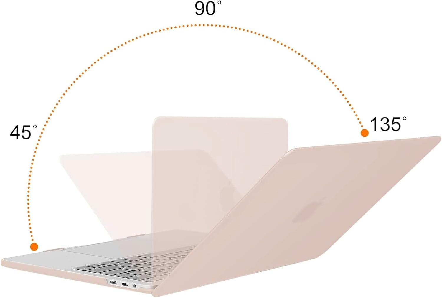 Back. mosiso - MacBook Pro 13" hard shell case with keyboard skins, screen protector and storage bag - Camel.