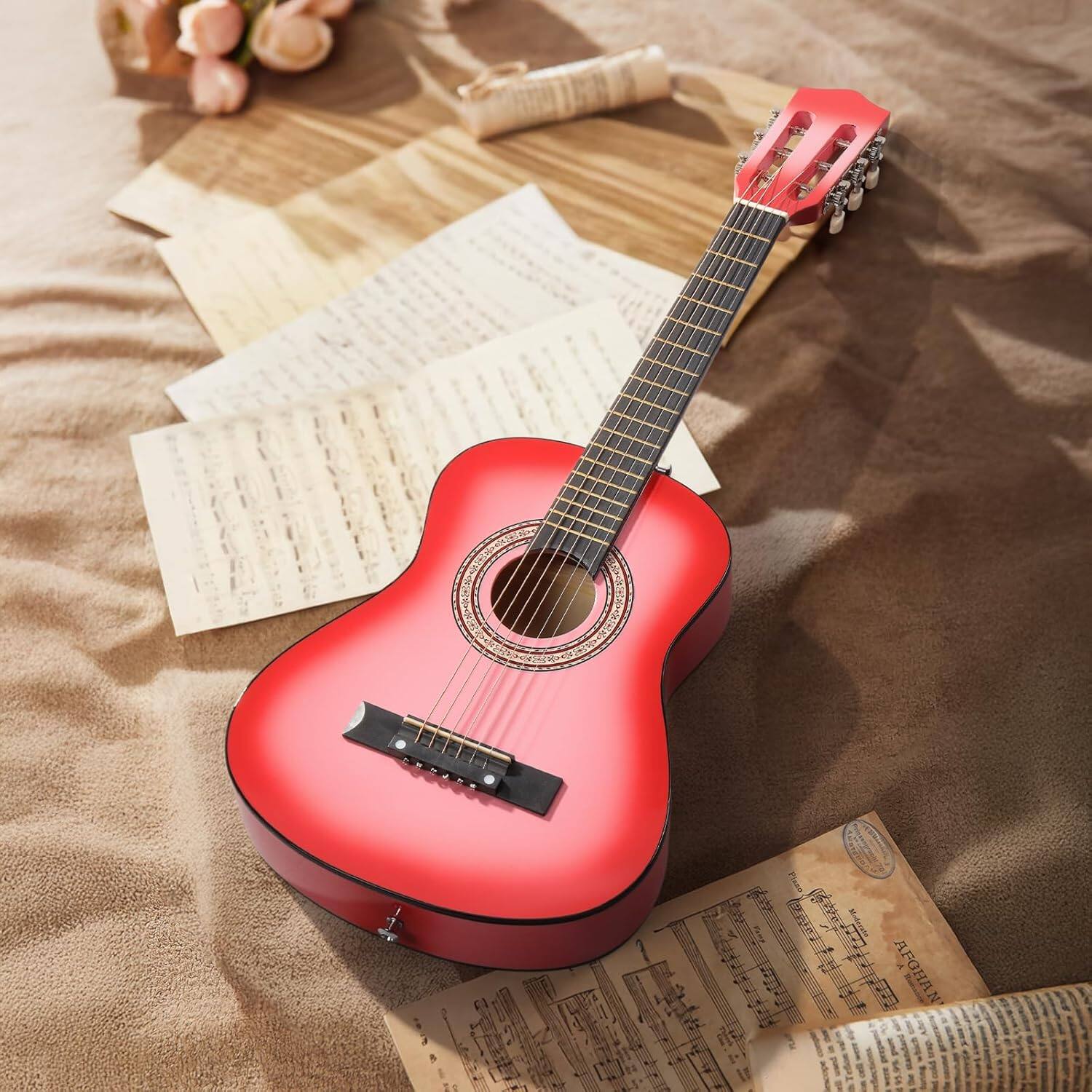 Alt View 2. Winado - 30 Inch Beginner Acoustic Guitar, 6 String Basswood Classical Guitars Full Kit with Bag, Strap, Picks, Capo for Adults.