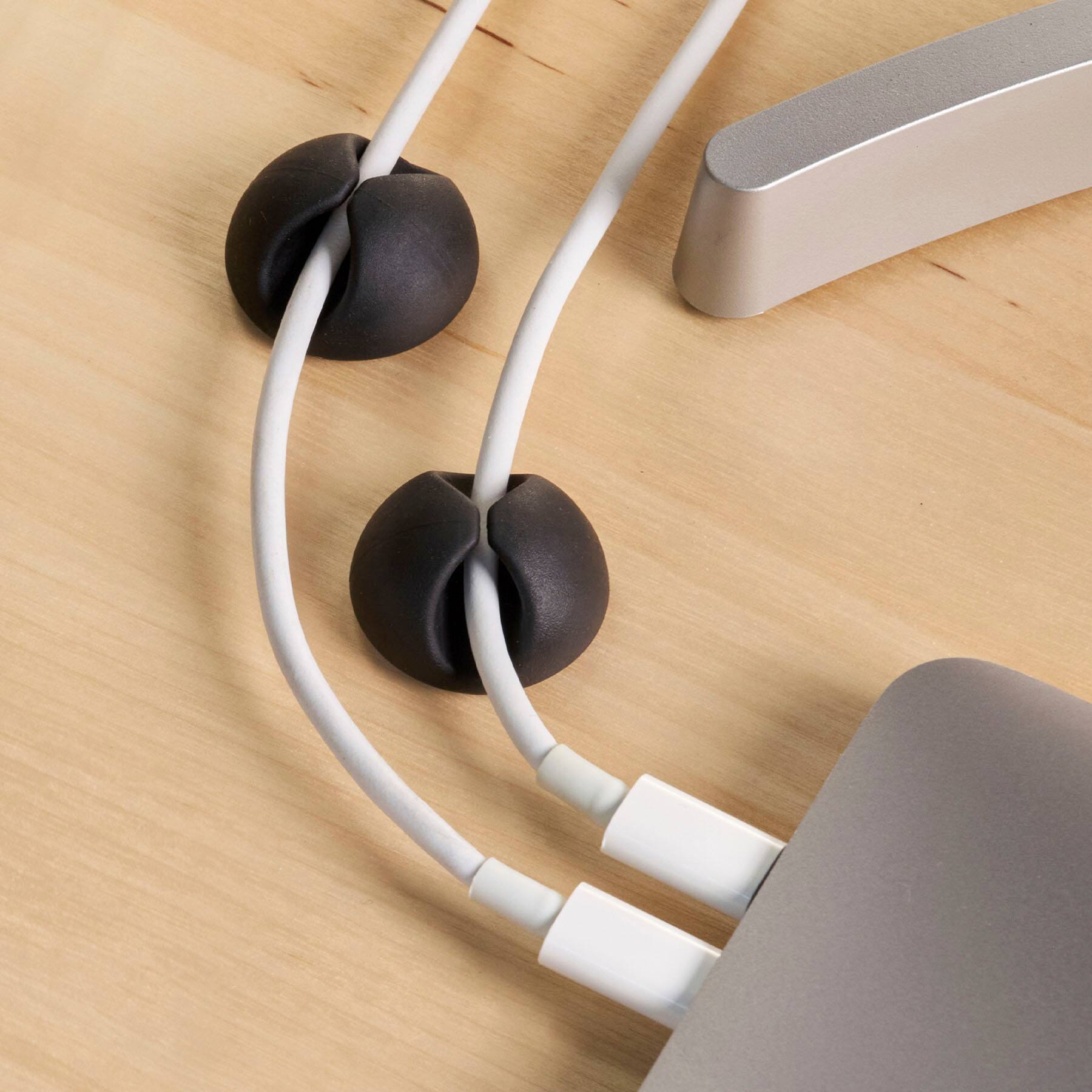 Left. Wrap-It Storage - Cable Clips - Black.