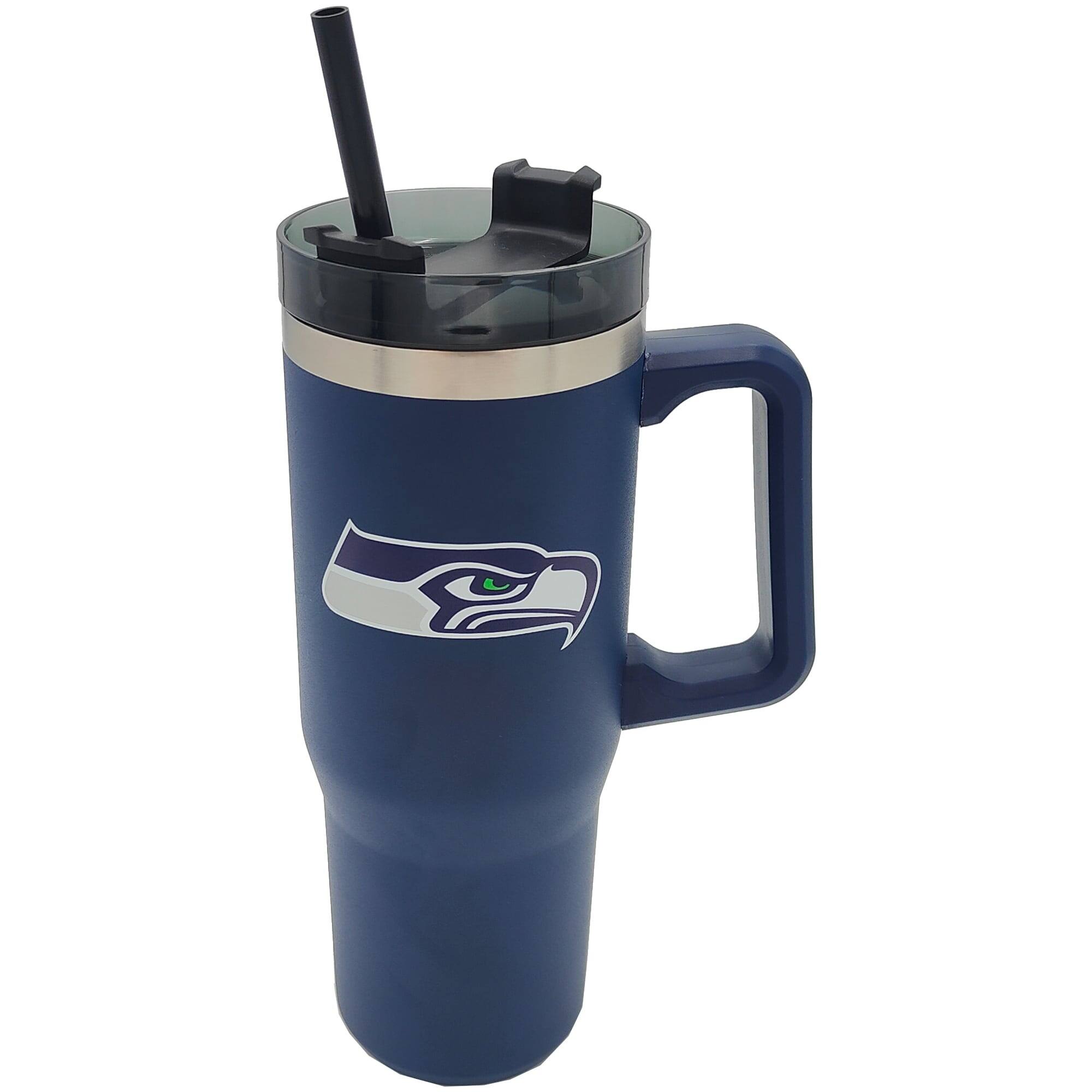Alt View 1. Pegasus - Seattle Seahawks 60" x 70" Logo Blanket and 30oz Stainless Steel Tumbler Combo - Multicolor.