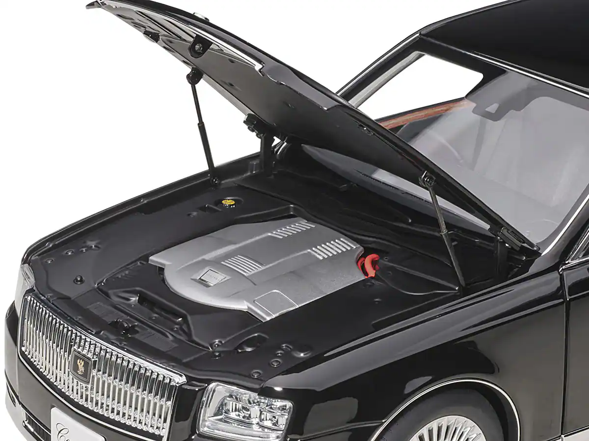 Left. Autoart - Toyota Century with Curtains RHD (Right Hand Drive) Black Special Edition 1/18 Model Car by Autoart - Black.