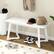 Alt View 13. Costway - 1 PCS 42" Modern Entryway Bench with Rubber Wood Legs Smooth Seating Area Easy Assembly - White.