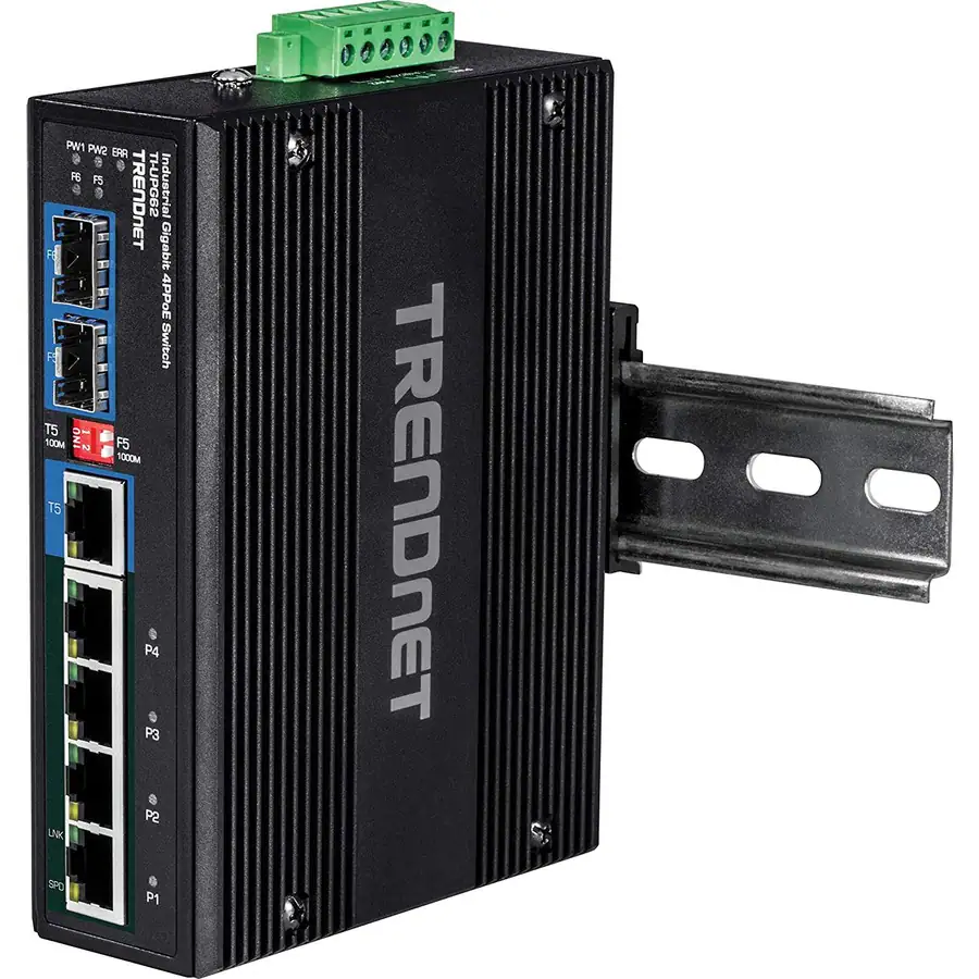 TRENDNET Industrial Gigabit 4-Port POE Switch

PW1 PW2 EPR
R6 R5

TS1 100M
TS2 100M

P4
P3
P2
P1

LINK
SPD

T5
T4
T3
T2