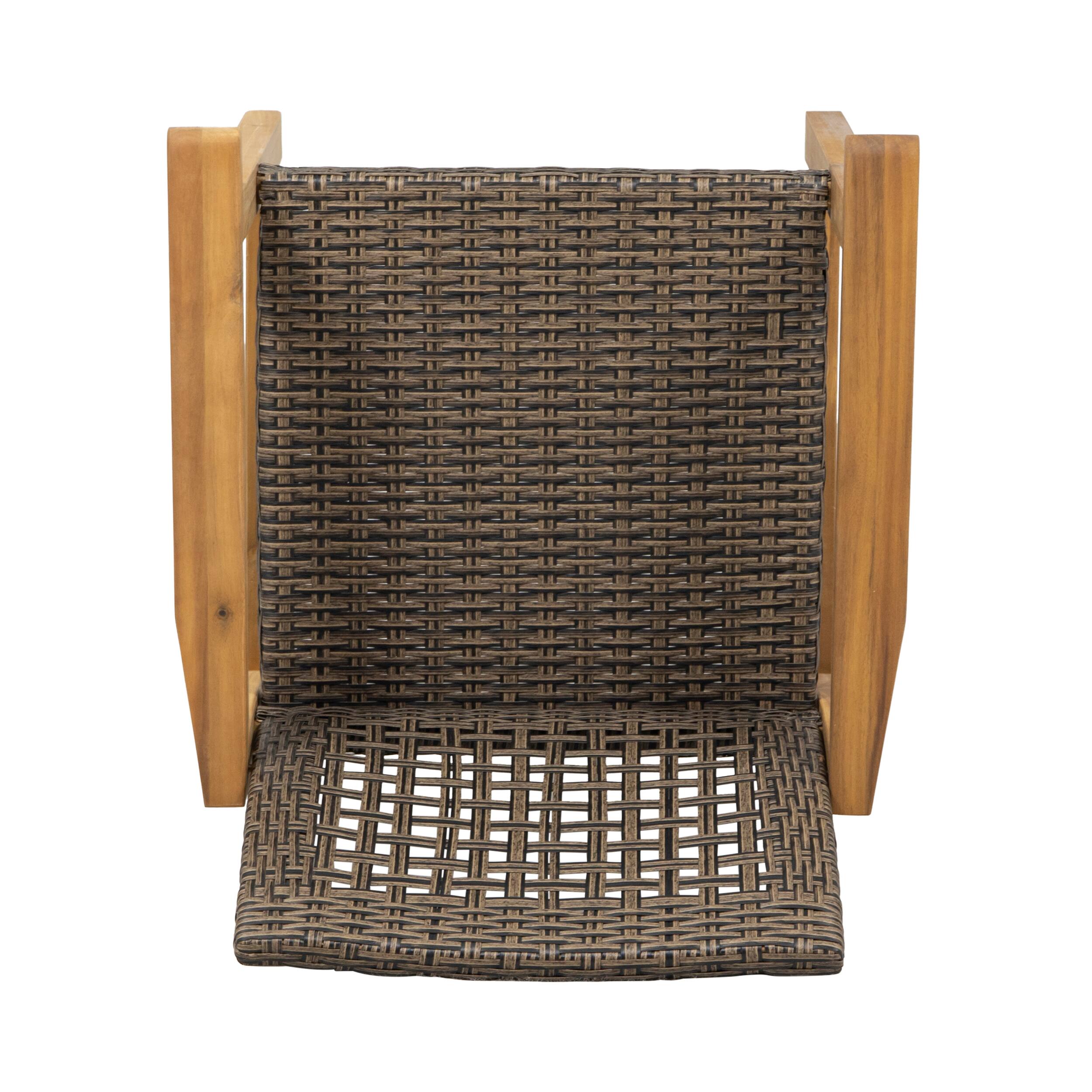 Alt View 5. Whisen - Acacia Wood and Wicker Dining Chair Set of 2, Weather-Resistant Seating for Patio, Garden & Balcony - Brown.