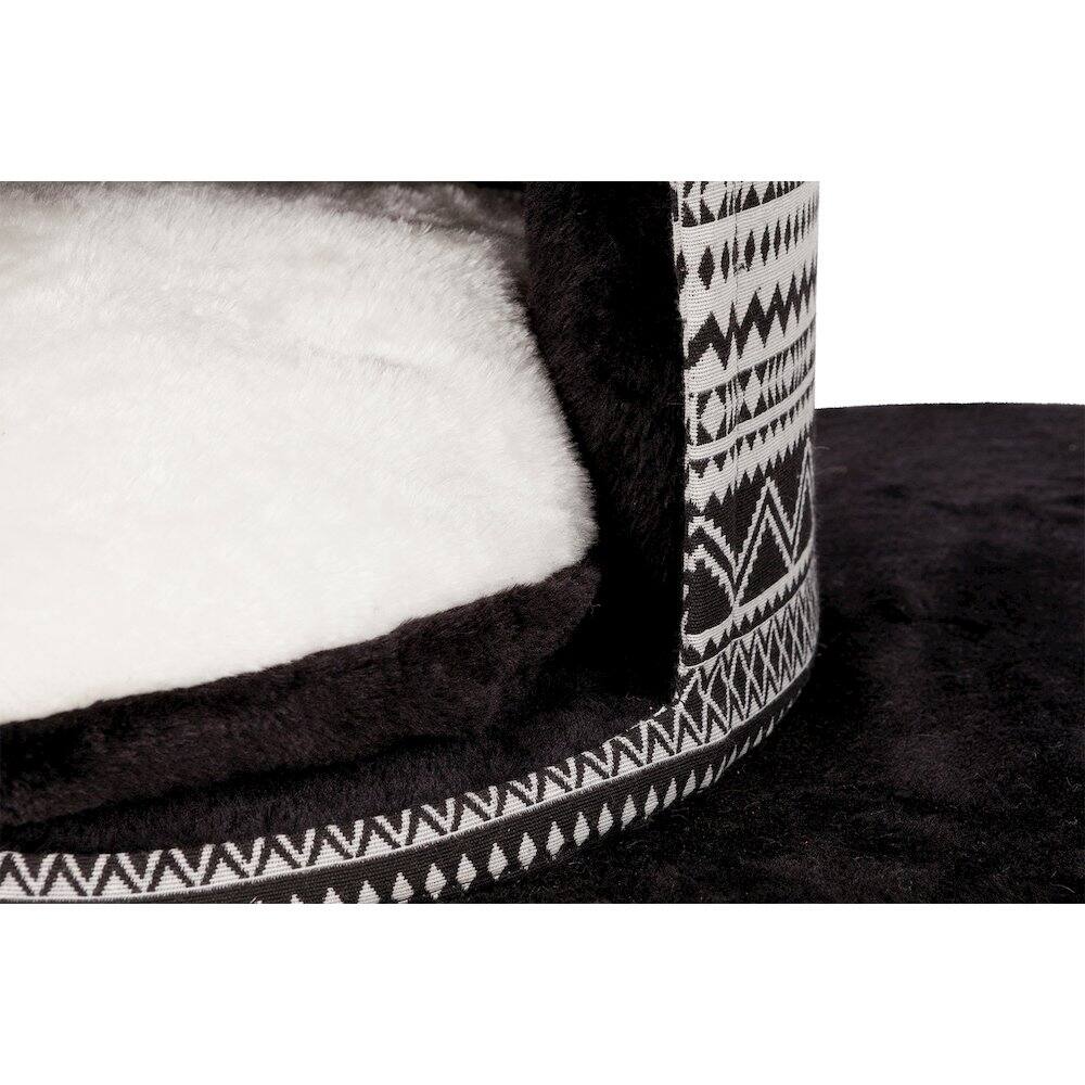 Alt View 4. TRIXIE - Giada Plush & Sisal 4-Level 44" Cat Tree with Scratching Posts, Condo & Hammock - Black/White.
