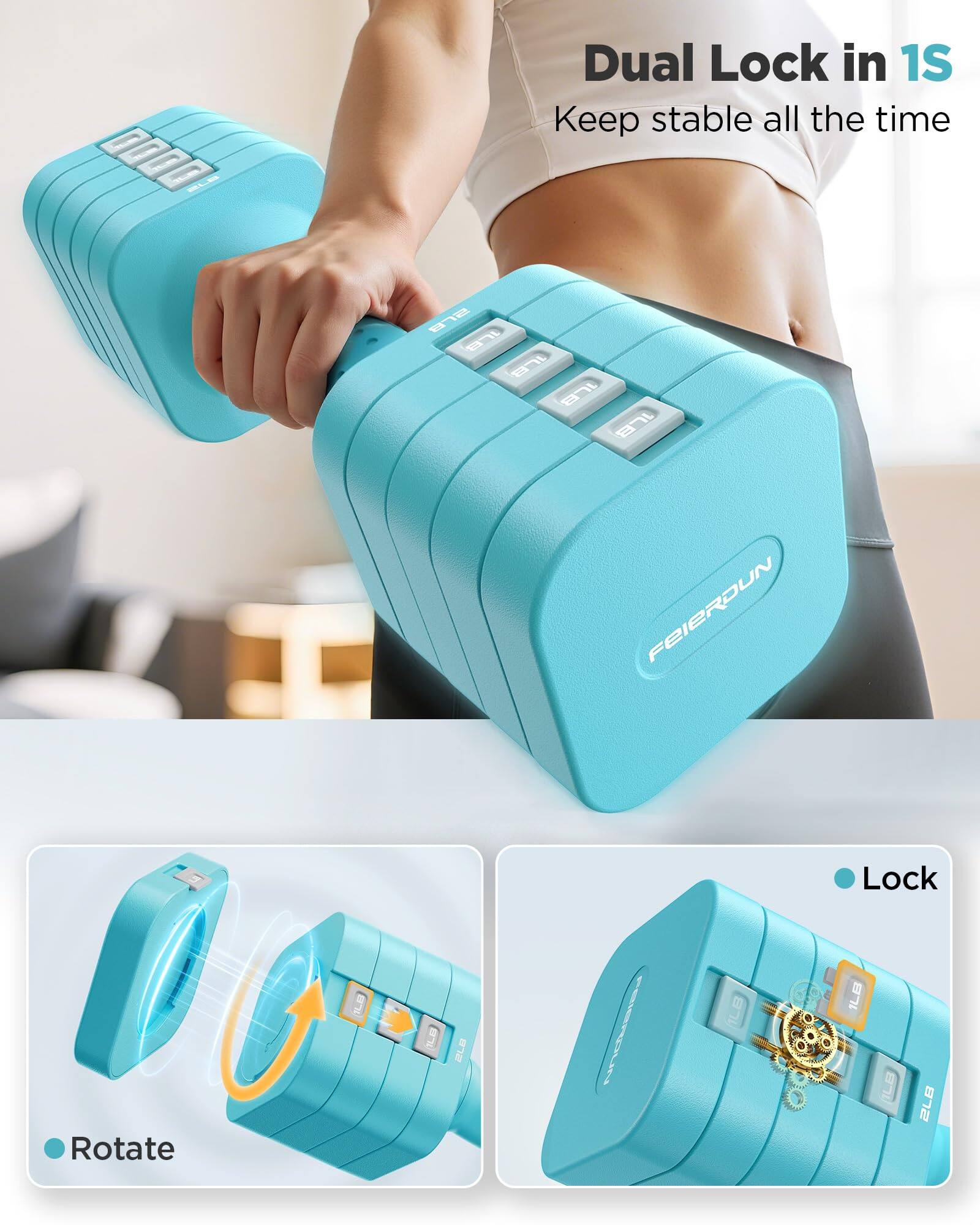 Dual Lock in 1S  
Keep stable all the time  

Lock Rotate  
ILB 2LB  
FEIEROUN  
ILB ILB 2LB