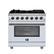 Front. Forno Appliances - Massimo 5.36 Cu. Ft. Freestanding Gas Convection Range with Air Fryer Kit, Wok Support & Griddle - White.
