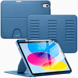 VIKESI - Magnetic Case for iPad 11" 2025 & 10.9" 10th/11th Gen, Shockproof, Pencil Holder, Auto Wake/Sleep, Multi-Angle Stand - Navy Blue