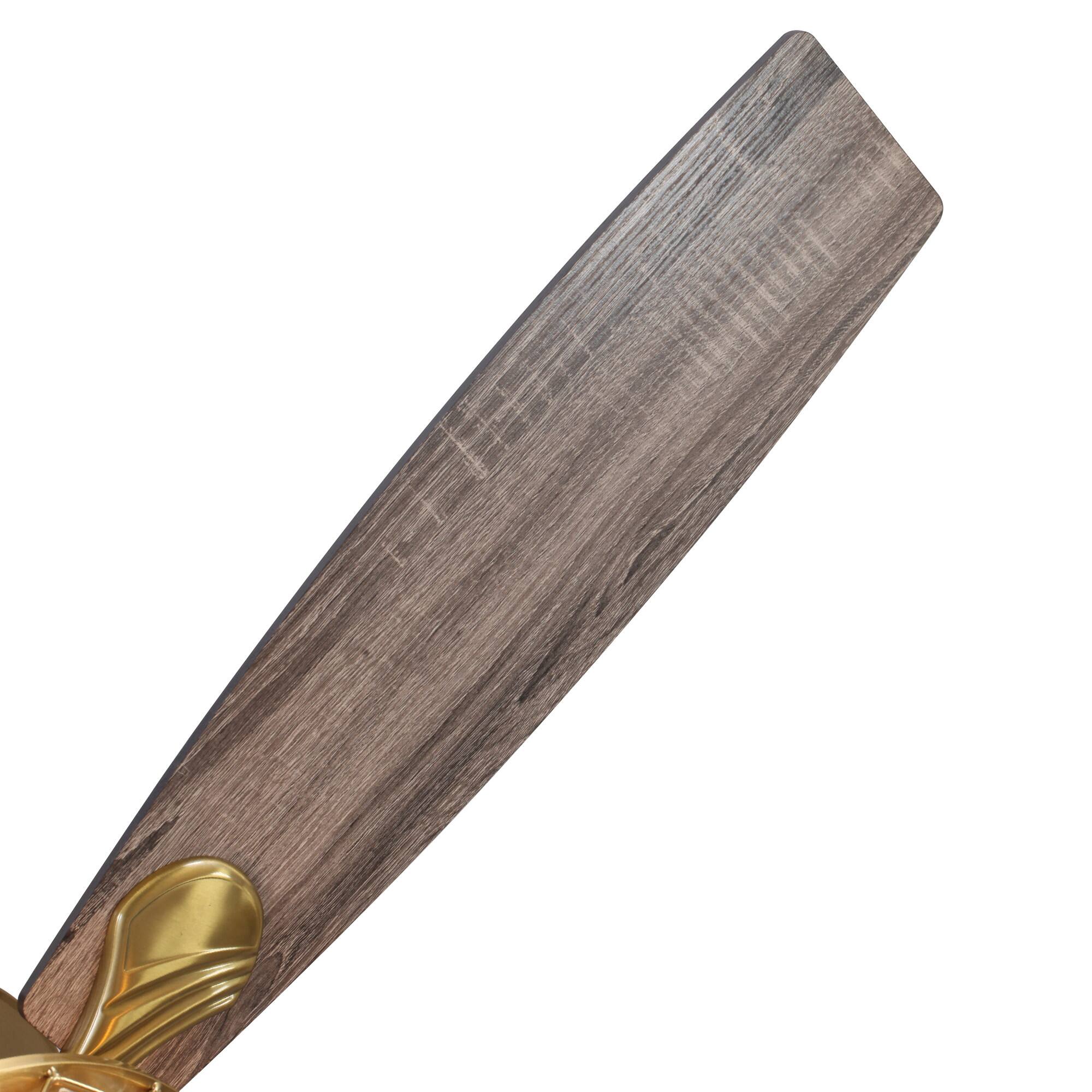 Alt View 6. Parrot Uncle - 52" Modern Wood 5-Blade Gold Crystal Ceiling Fan Fandelier with Remote and Light Kit - Gold.