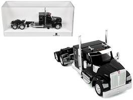 HO Logistics Replicas - Kenworth W990 with Flat Top Sleeper Cab Black 1/87 (HO) Scale Plastic Model Car by HO Logistics