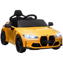 Qaba - Licensed BMW M4 12V Kids Electric Ride On Car, Parent Remote Control, Suspension, Handle Attachment, LED Lights, Music
