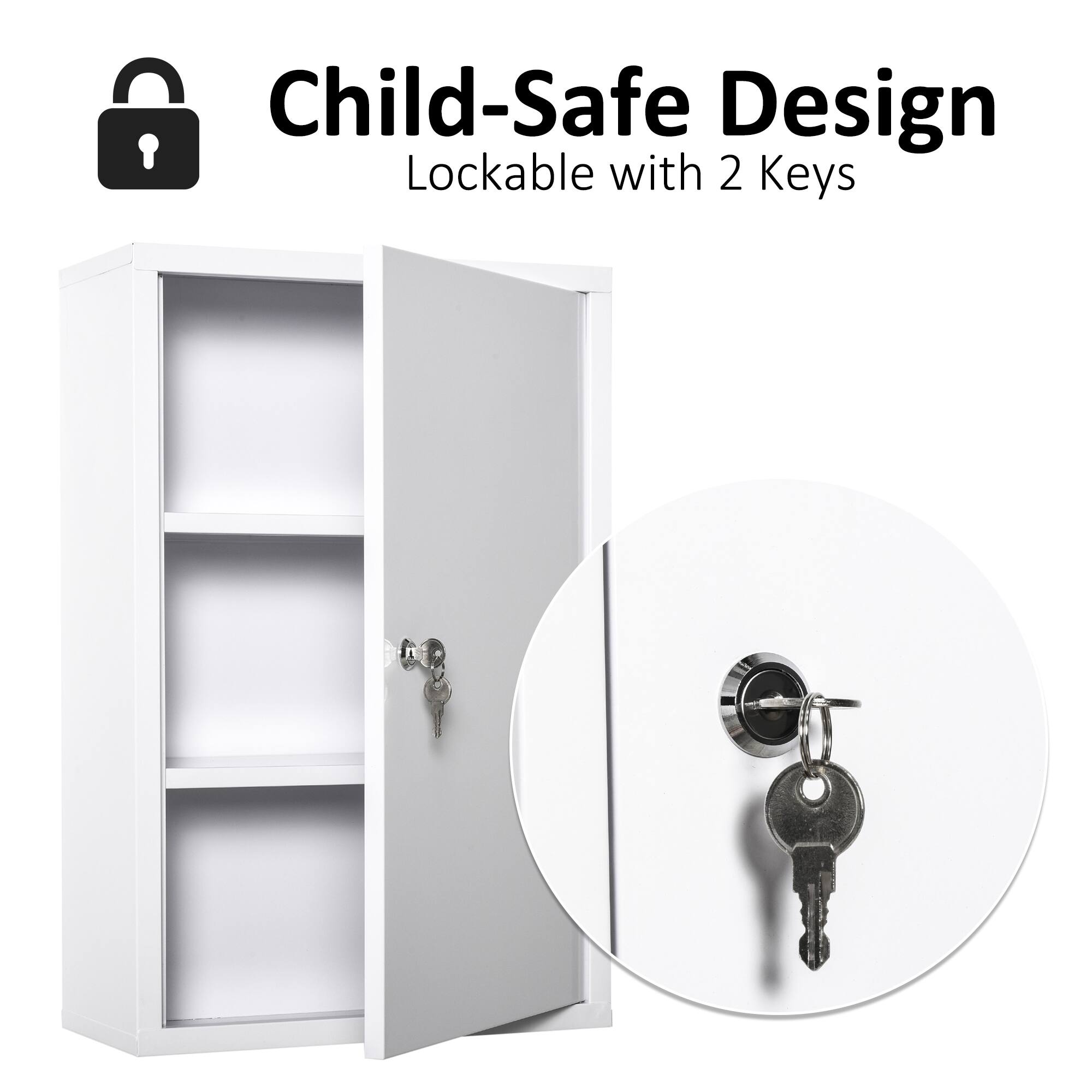 Child-Safe Design
Lockable with 2 Keys