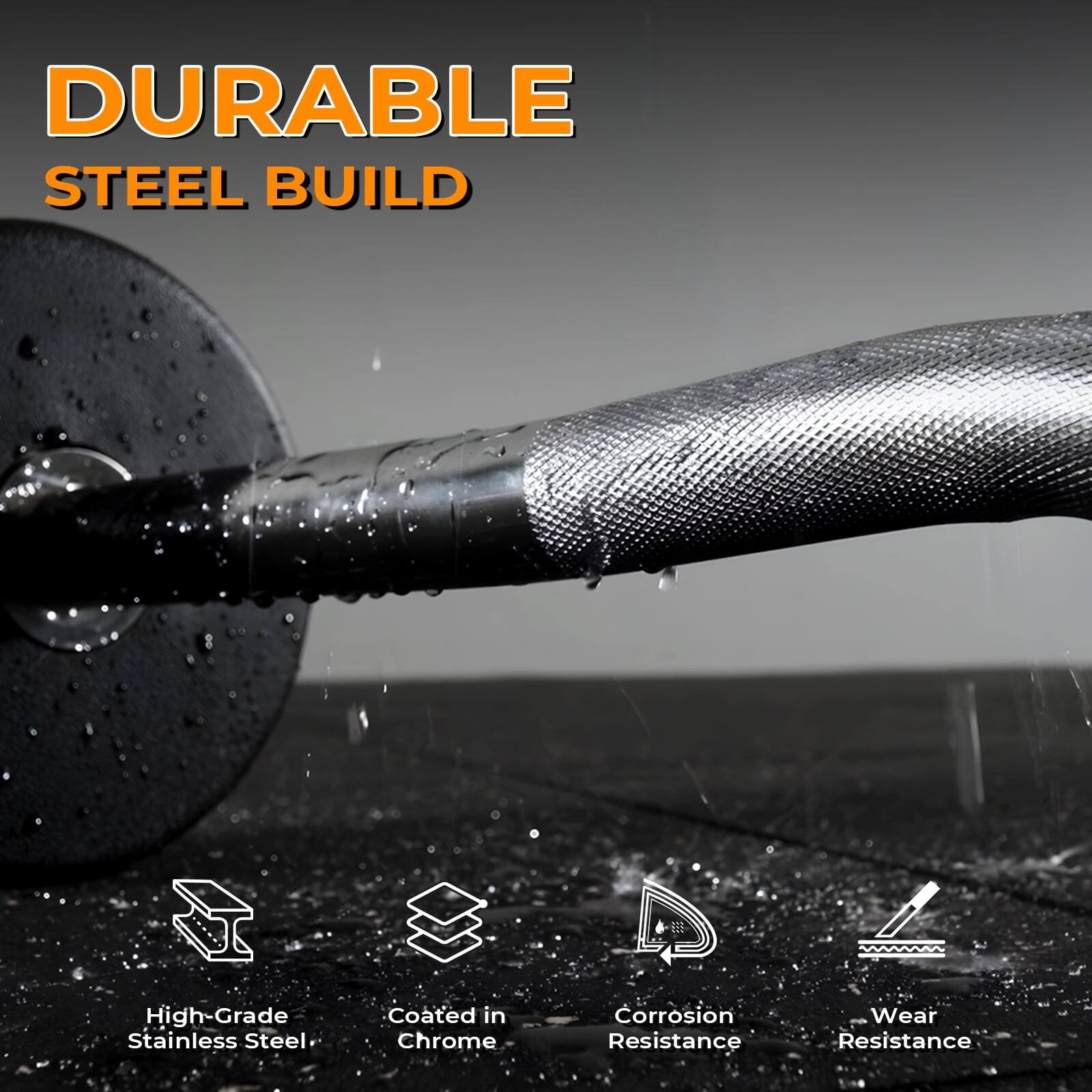 DURABLE STEEL BUILD

- High-Grade Stainless Steel
- Coated in Chrome
- Corrosion Resistance
- Wear Resistance