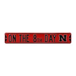 Authentic Street Signs - Scarlet Nebraska Huskers 6" x 36" College Ave Premium Embossed Street Sign - Red
