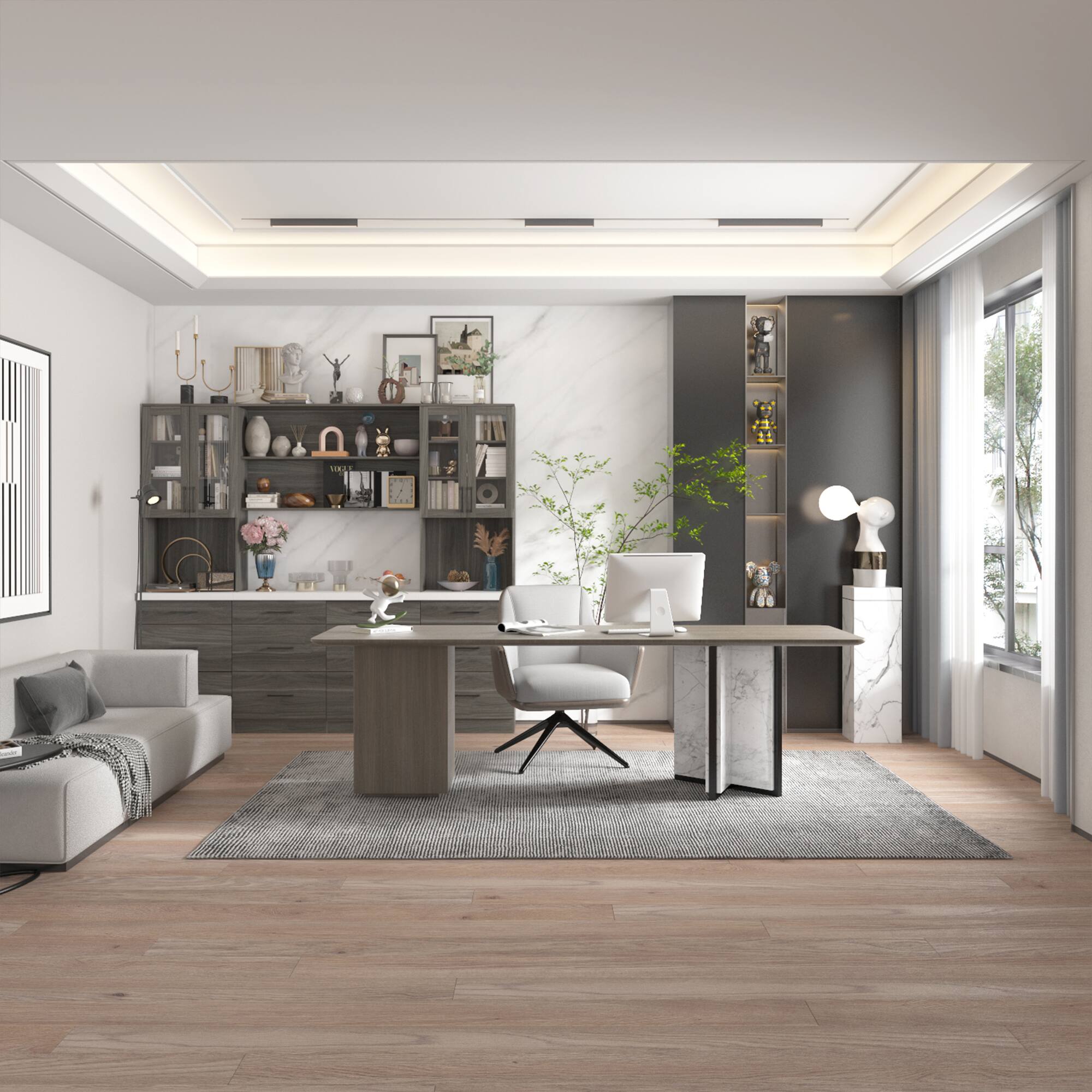 Alt View 10. Famapy - Famapy Modern Kitchen Cabinet Set: Stylish Storage for Sophisticated Spaces - Gray.