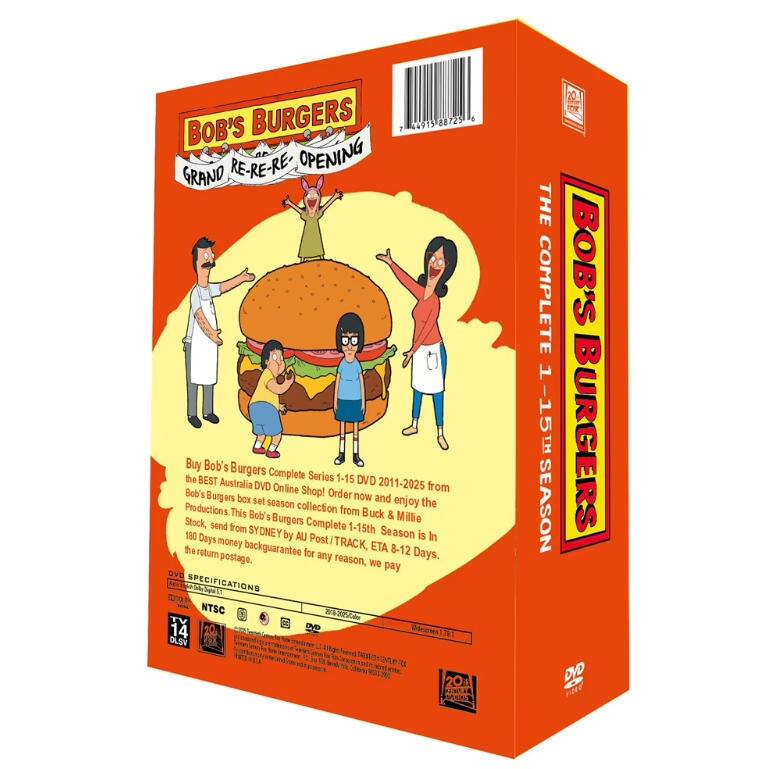 Left. BOB’S BURGERS Complete Seasons 1-15 DVD Box Set.