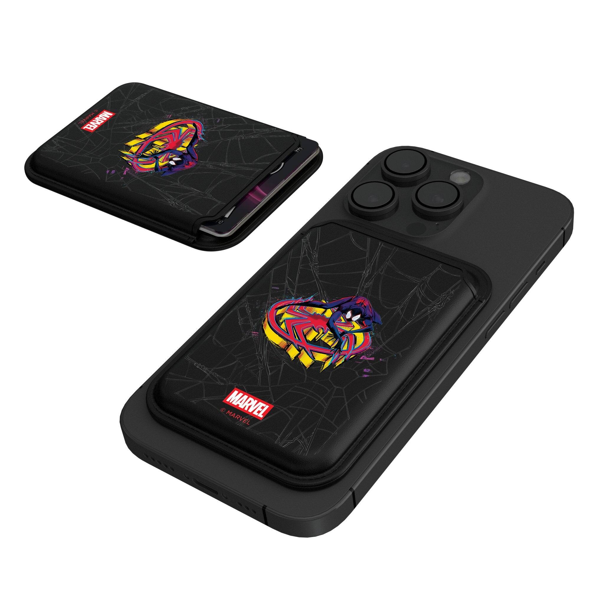 Keyscaper - Marvel Badge Black Magnetic Credit Card Wallet - Miles Morales 2