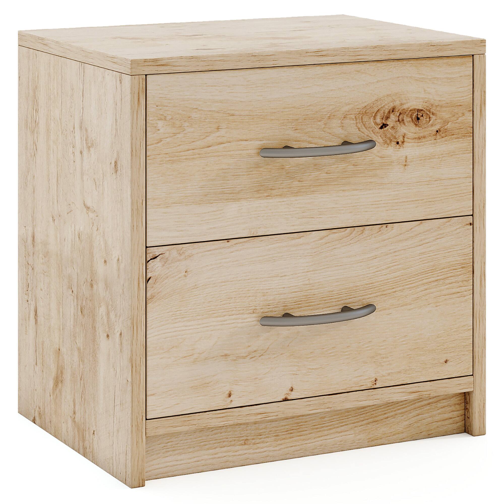 Alt View 9. Gymax - Gymax 2-Drawer Nightstand Modern Bedside Table w/ Storage for Living Room Bedroom Oak - Oak.