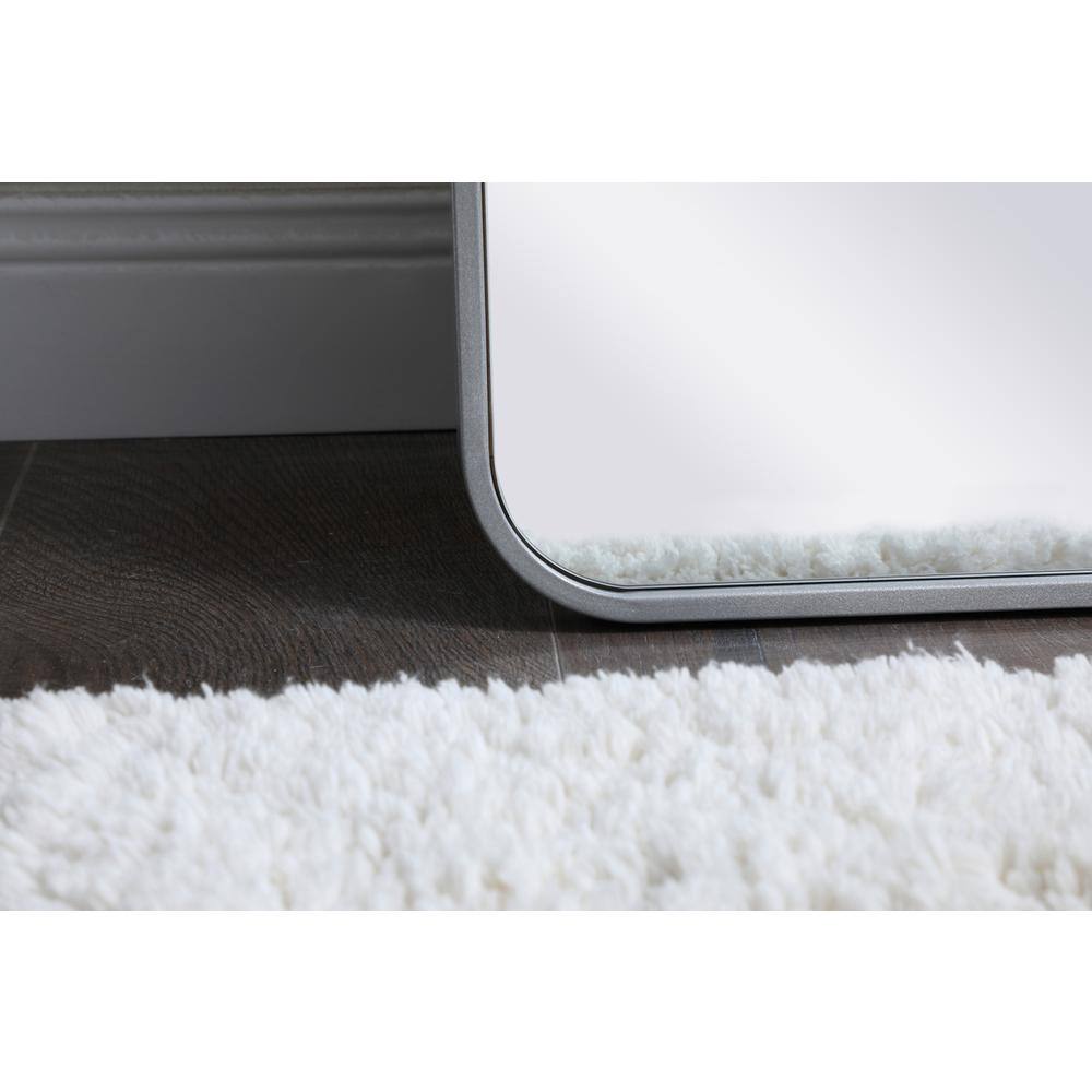 Alt View 6. Elegant Decor - Soft corner metal rectangular mirror 18x60 inch in Silver - Silver.