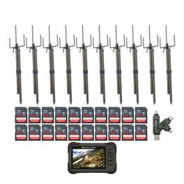 Stealth Cam - Trail Camera Mount Stick with Card Viewer 32GB Memory Cards and Card Reader (10 Pack)