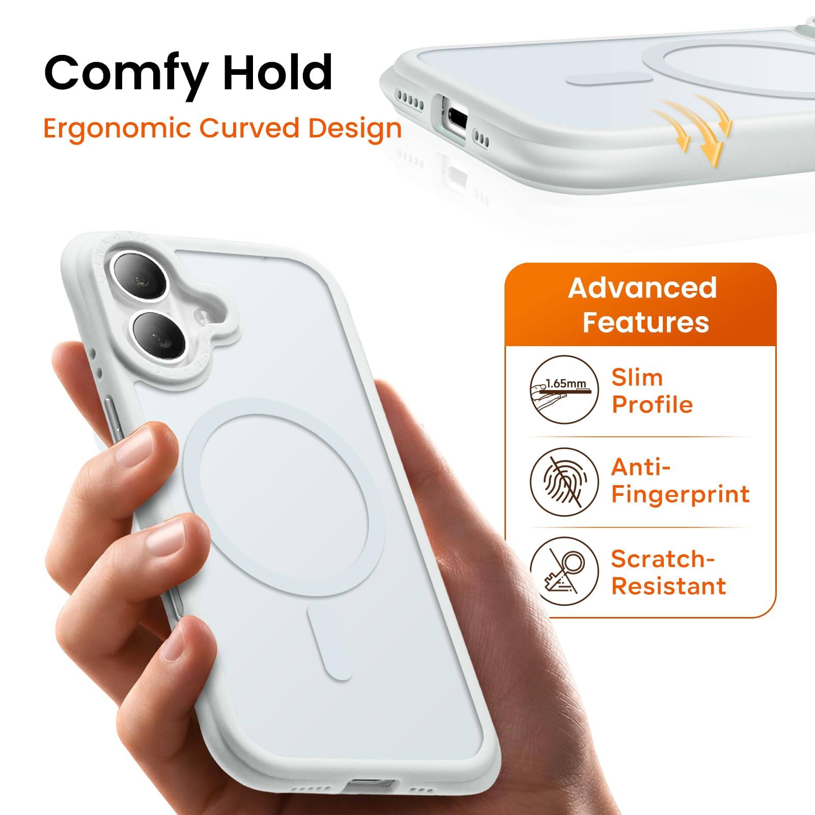 Comfy Hold  
Ergonomic Curved Design  
Advanced Features  
1.65mm Slim Profile  
Anti-Fingerprint  
Scratch-Resistant