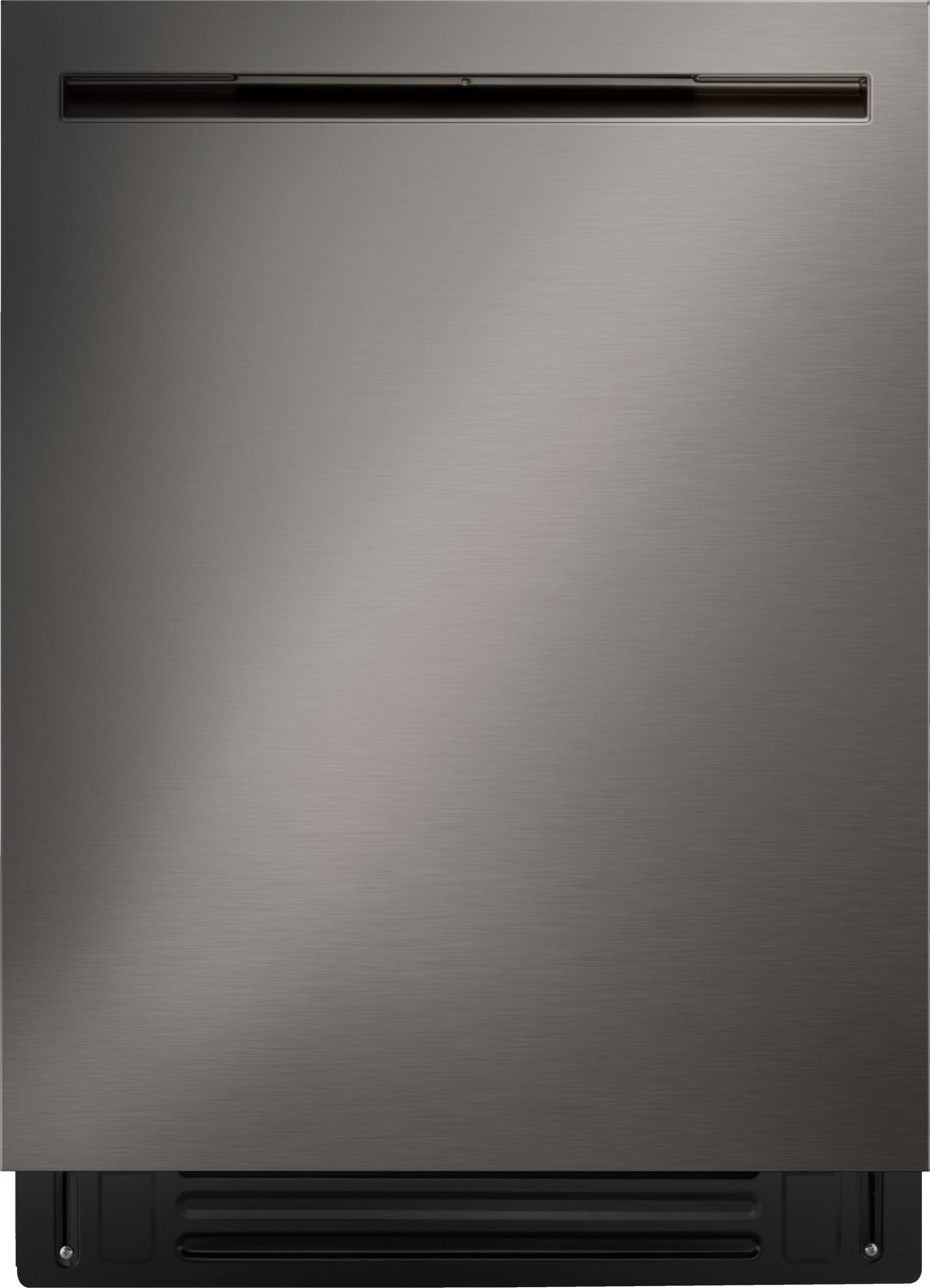 LG - FlushFit 24" Top Control Smart Built-In Stainless Steel Tub Dishwasher with 3rd Rack, 1-Hour Wash & Dry Cycle and 46dBA - Black Stainless Steel