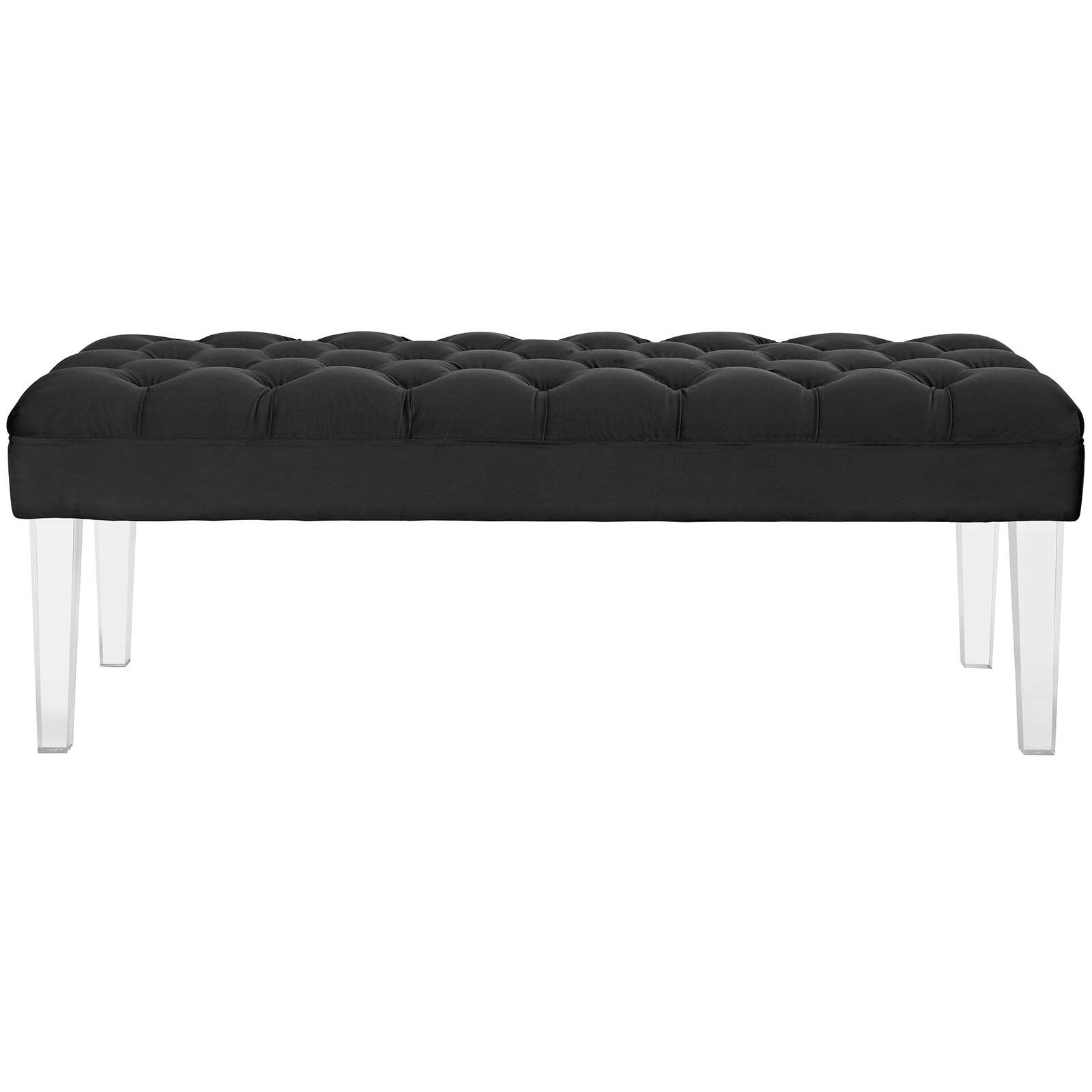 Alt View 1. Modway - Valet Performance Velvet Bench by Modway - Black.