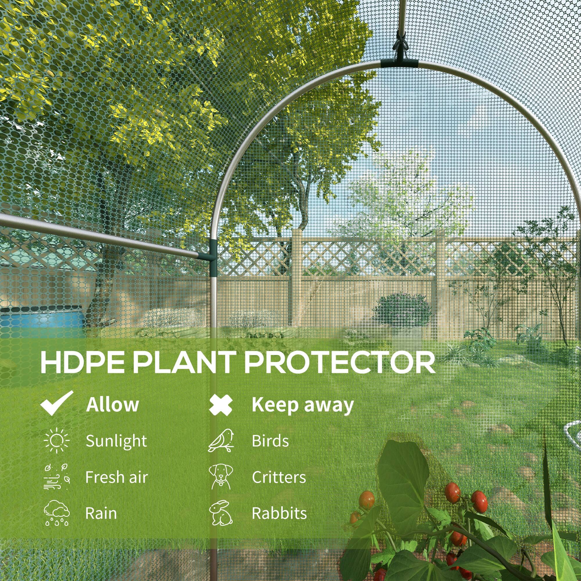 HDPE PLANT PROTECTOR

Allow  
- Sunlight  
- Fresh air  
- Rain  

Keep away  
- Birds  
- Critters  
- Rabbits