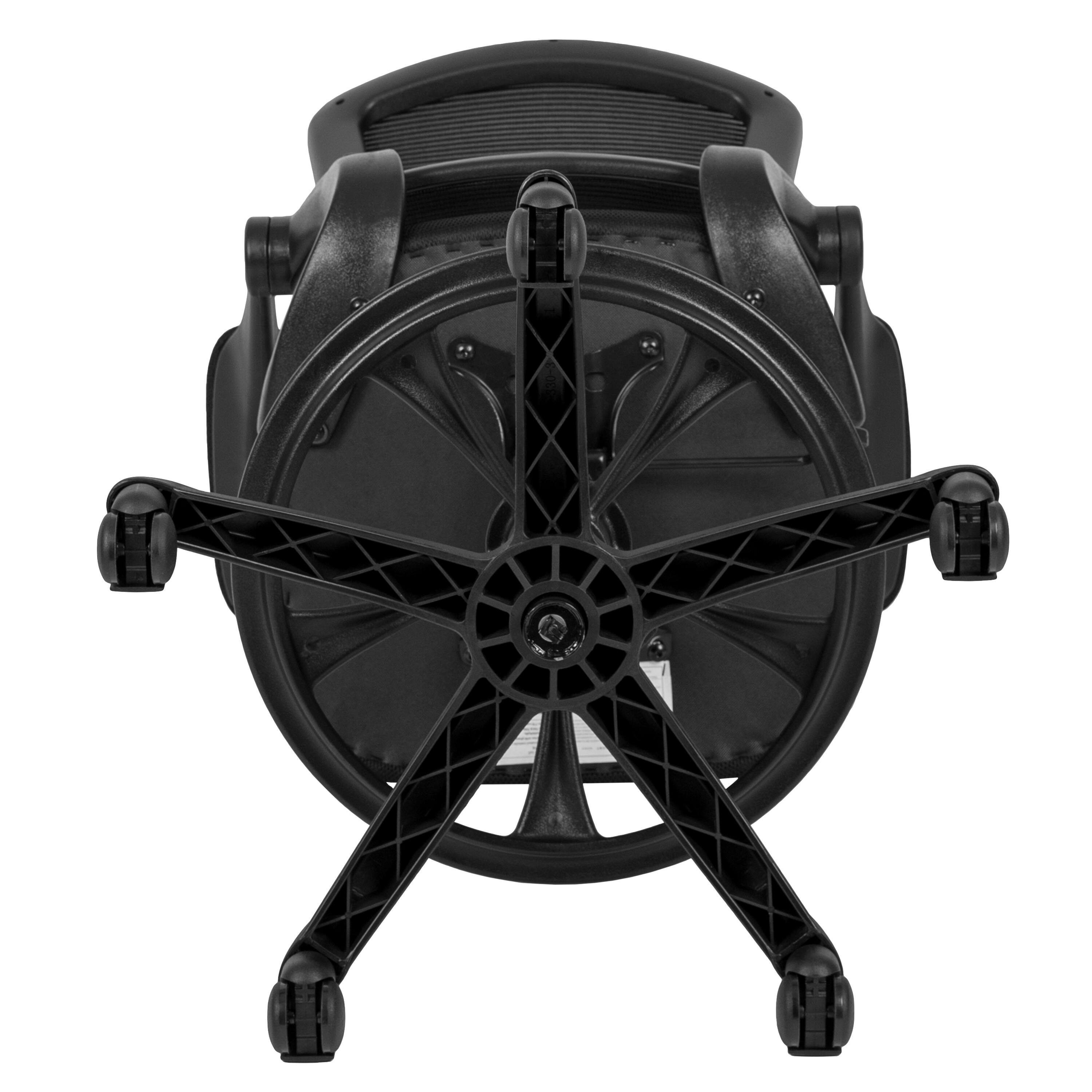 Alt View 9. Emma + Oliver - Mid-Back Mesh Ergonomic Drafting Chair with Foot Ring and Flip-Up Arms - Black.