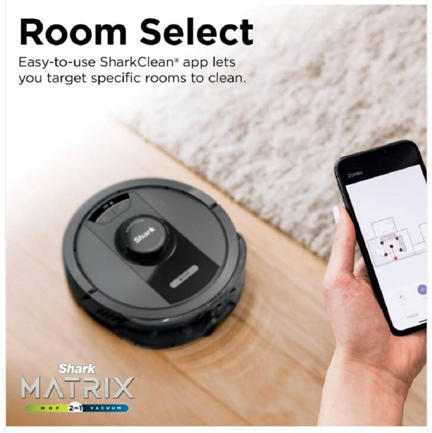 Room Select  
Easy-to-use SharkClean® app lets you target specific rooms to clean.  

Shark MATRIX  
MOP 2-in-1 VACUUM