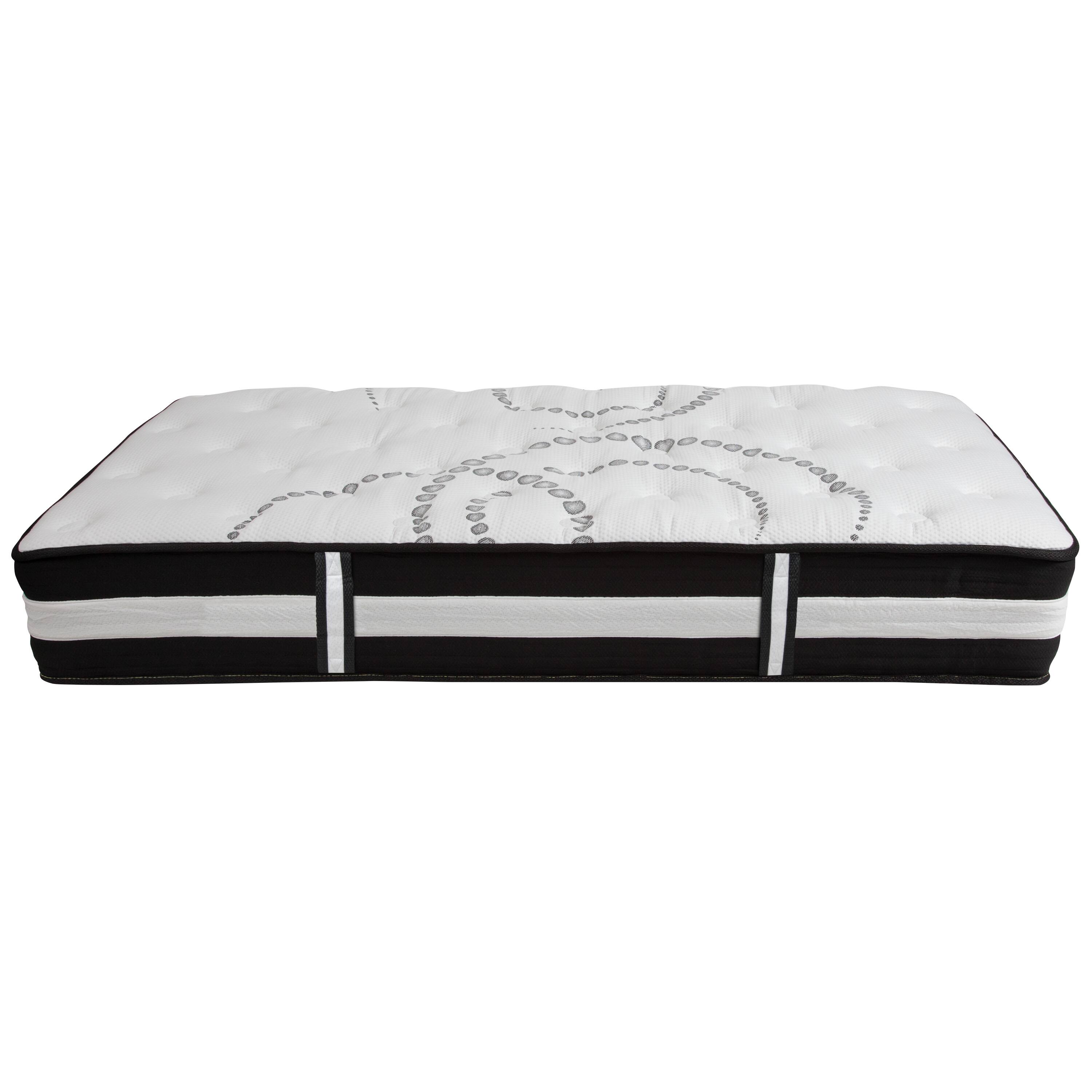 Alt View 8. Emma + Oliver - 12 Inch CertiPUR-US Certified Hybrid Pocket Spring Mattress, Mattress in a Box - Premium Mattress - White.
