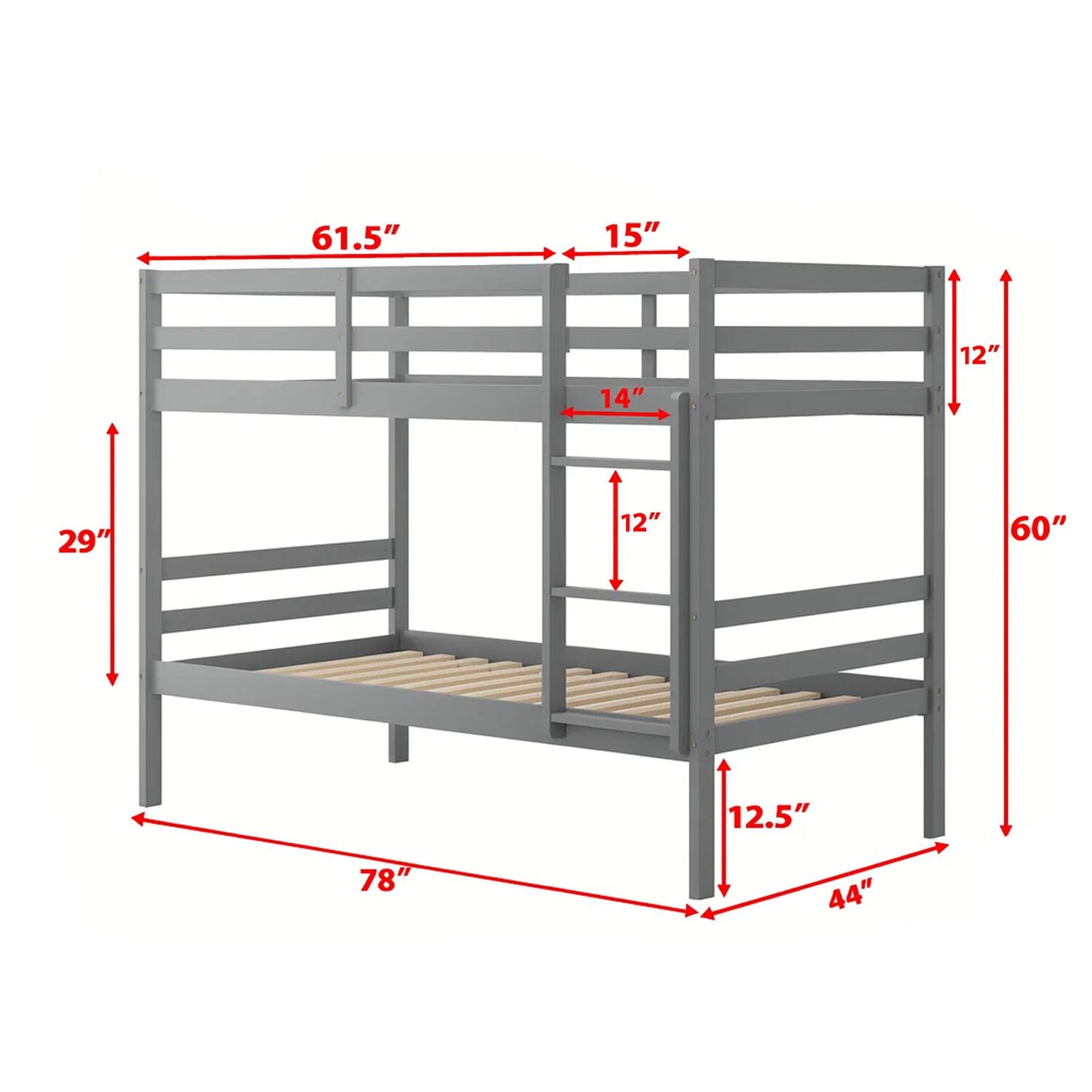 61.5" 15" 14" 12" 29" 12" 60" 12.5" 78" 44"
