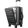 Front. LUGGEX - LUGGEX 20 Inch Carry On Luggage Airline Approved, Expandable PC Suitcase with Front Pocket FLO - FX - Charcoal Metallic.