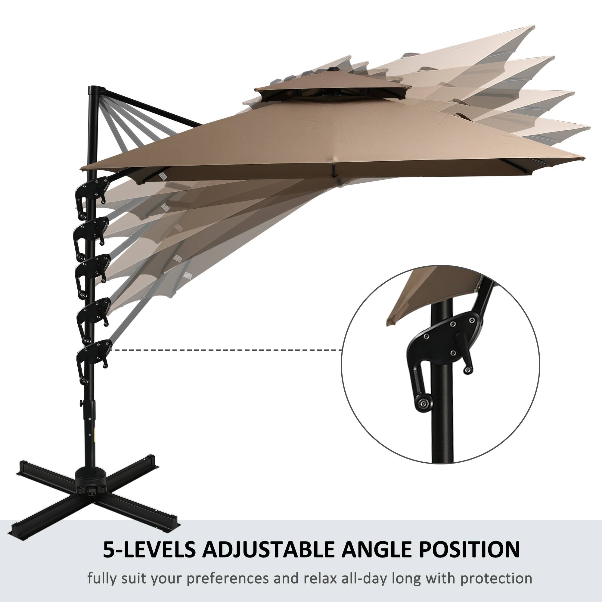 5-LEVELS ADJUSTABLE ANGLE POSITION  
fully suit your preferences and relax all-day long with protection