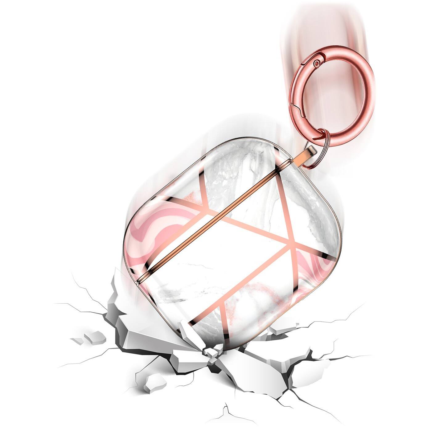 Alt View 16. SaharaCase - Empress Series Marble Case for Apple AirPods (3rd Generation) - Pink.