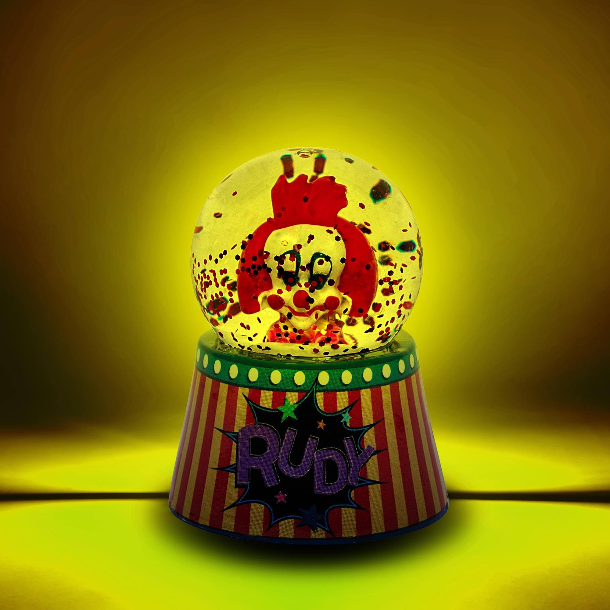 Alt View 1. Silver Buffalo - Killer Klowns From Outer Space Rudy Mini Light-Up Snow Globe | 3 Inches Tall - Multi-Colored.