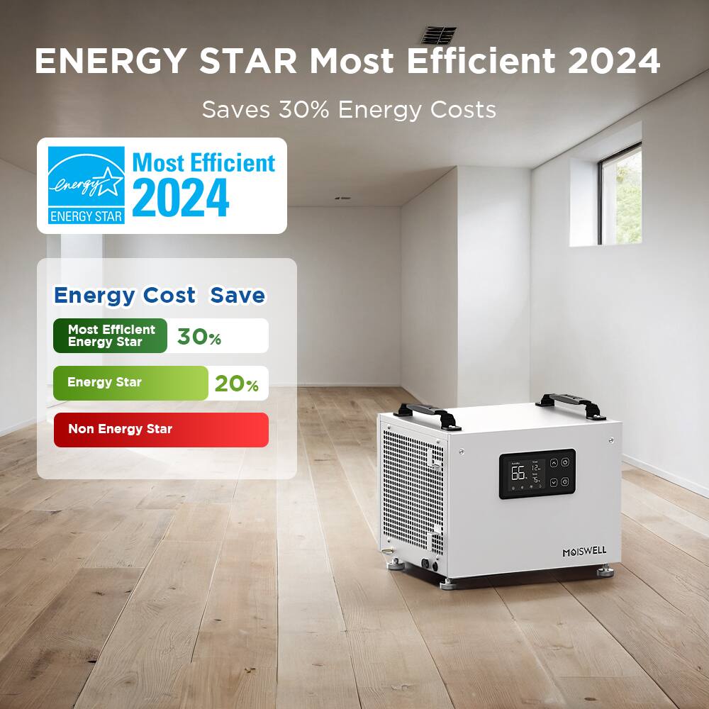 ENERGY STAR Most Efficient 2024  
Saves 30% Energy Costs  

Most Efficient 2024  
ENERGY STAR  

Energy Cost Save  
- Most Efficient Energy Star: 30%  
- Energy Star: 20%  
- Non Energy Star  

MOISWELL