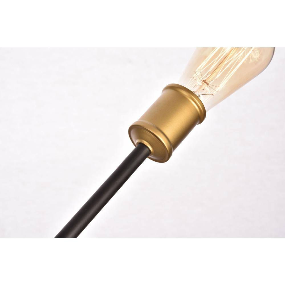 Left. Living District - Axel Collection Chandelier D27.2 H32.5 Lt:10 Black and Brass Finish - Black And Brass.