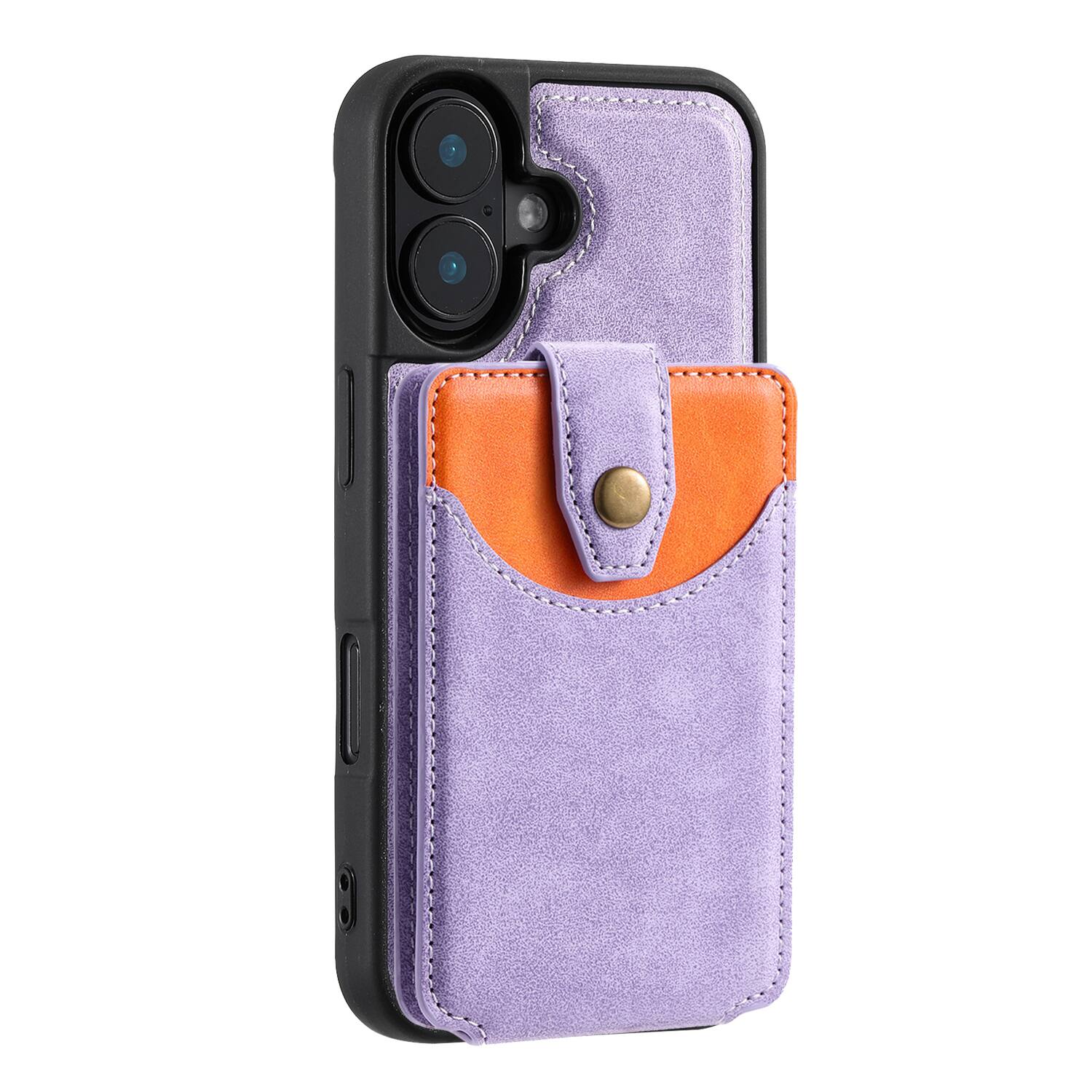 Alt View 2. Dteck - For Apple iPhone 17 Pro Max Case,2-in-1 Magnetic Detachable PU Leather Wallet Flip Stand Card Holder TPU Inner Cover - Purple.