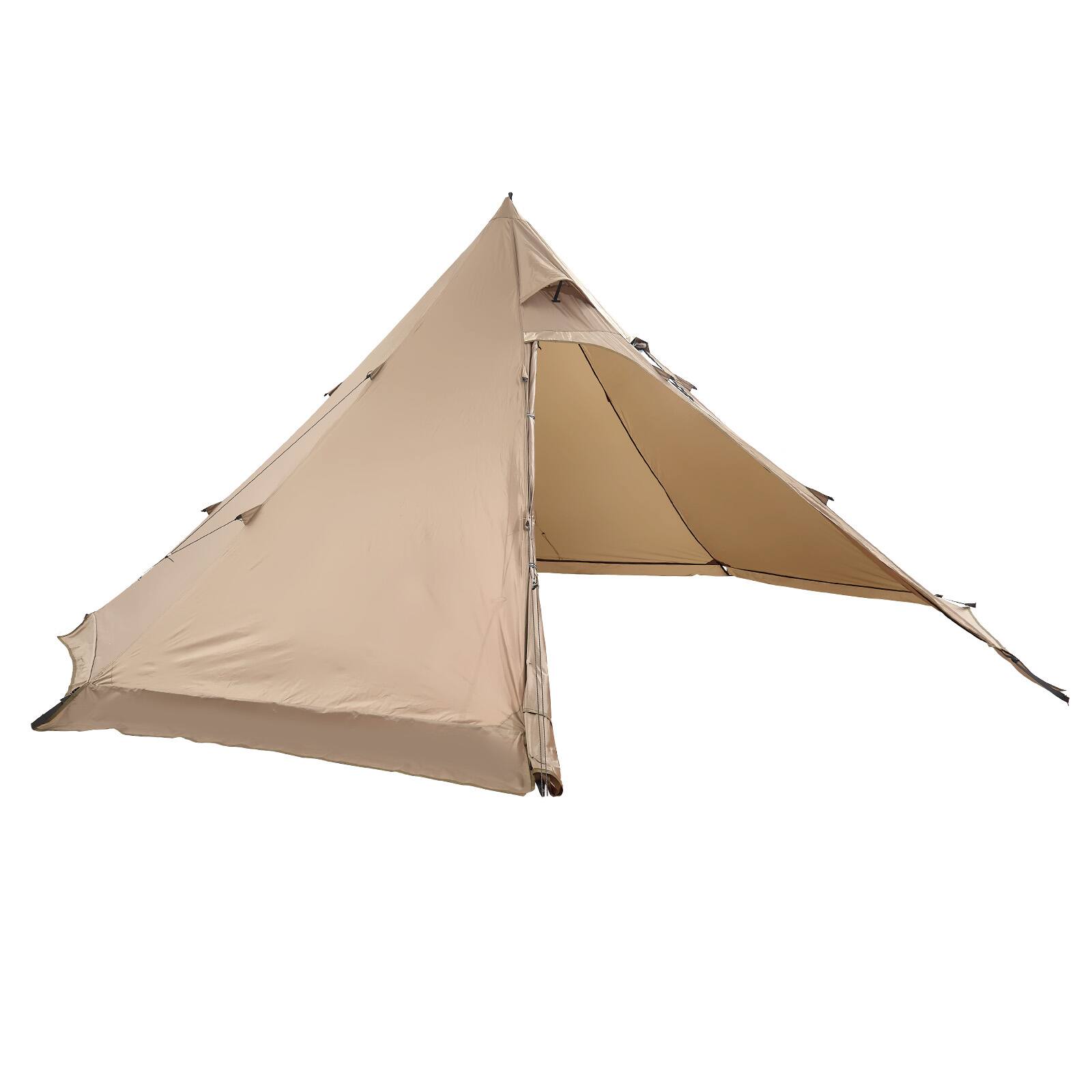 Alt View 5. VEVOR - Hot Tent for 4 Persons, Portable Winter Tipi Tent with Stove Jack, Waterproof Canvas Camping Tents - Brown.