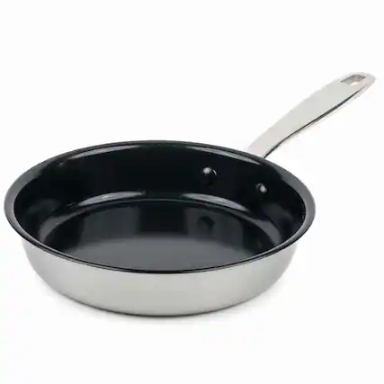 Front. Alva - Alva Maestro Stainless Steel Ceramic Nonstick Frying Pan - Black.